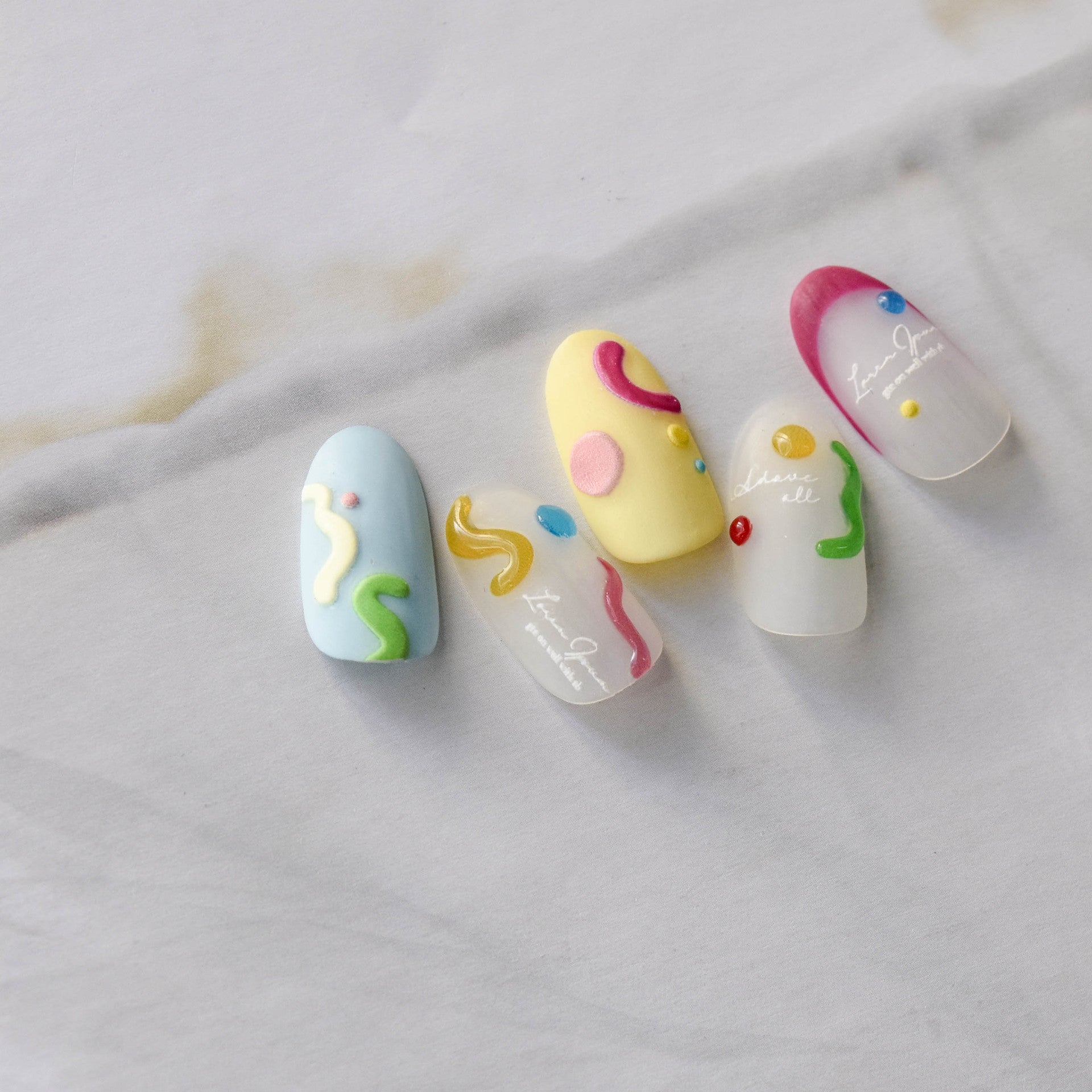 365nails: "Colorful Squiggle Dots Abstract" –Nail Art Stickers