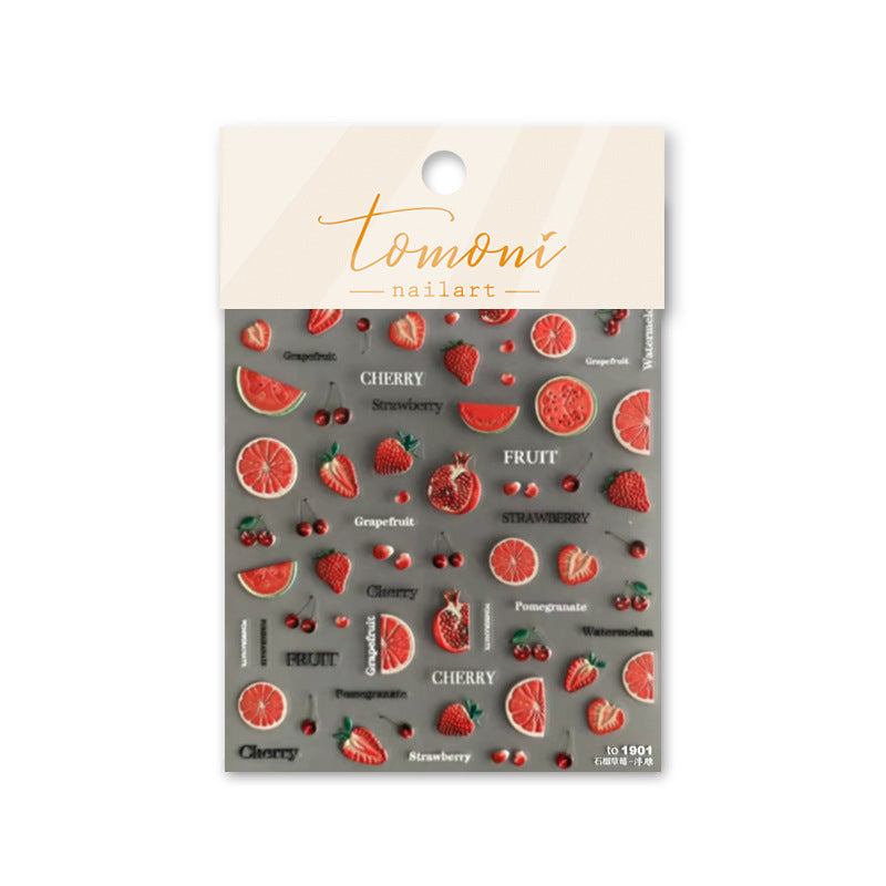 365nails: "summer fruit slice embossed set" – Nail Art Stickers