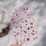 Embossed Festive Nail Stickers – Rocking Horse & Lucky Charm Set