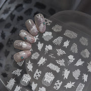 365nails: "White Lace Rose & Butterfly" – nail art stickers