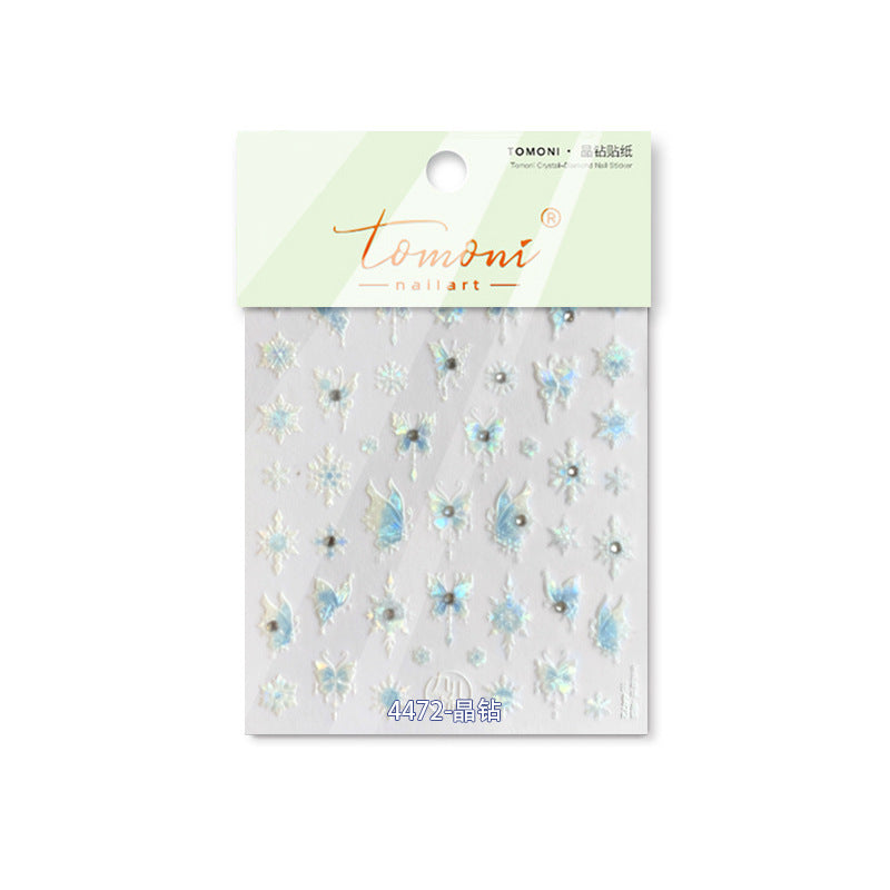 365nails: "Iridescent Blue Snowflake & Butterfly" – nail art stickers