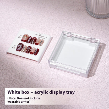 High-end transparent acrylic press on nails storage box wholesale