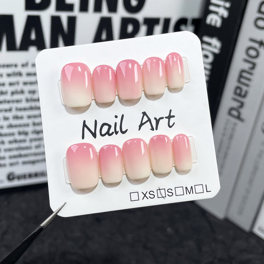 Spring and summer new spray gun gradual change Handmade press on nails simple pure want nail patch  sticker wholesale｜365nails