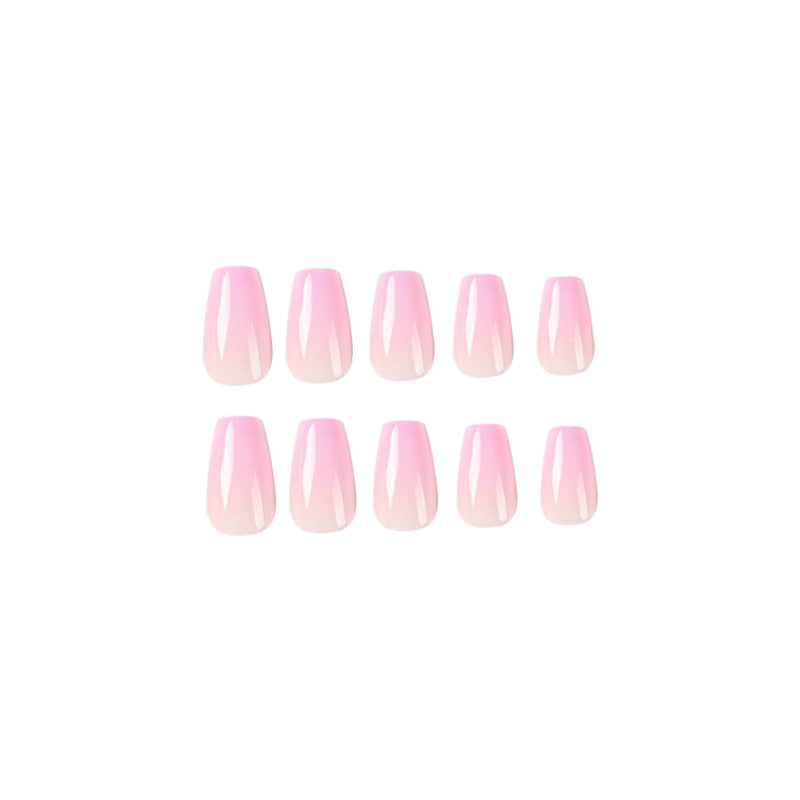 短款芭蕾漸層粉感假甲 甲片 批發｜365nails