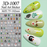 Christmas Series Nail Art Sticker Flat Belt Adhesive Christmas Snowman Elk Nail Sticker Ornament 3D