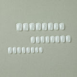 Unhas postiças curtas, simples, brancas, francesas, remendo, unhas postiças, pedaço de unhas, unhas postiças, atacado de unhas｜365nails