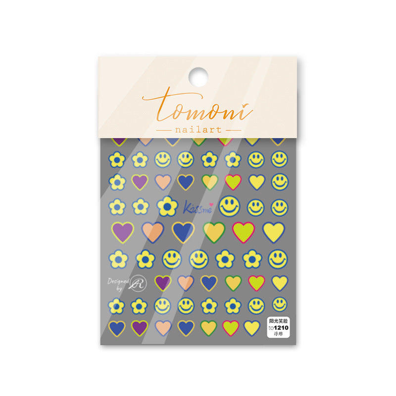 365nails: "Bright Smiley & Heart" – nail art stickers