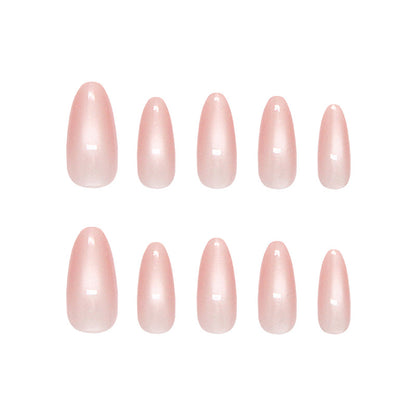 Nail Tips  Prefabricated Nail Sweet and Clear Peach Powder cat eye Fashion Versatile White ins  Nail Art 30 Pieces｜365nails