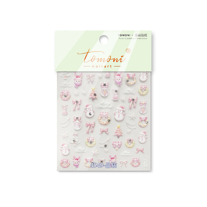 365nails：粉色聖誕水晶 — 美甲貼紙