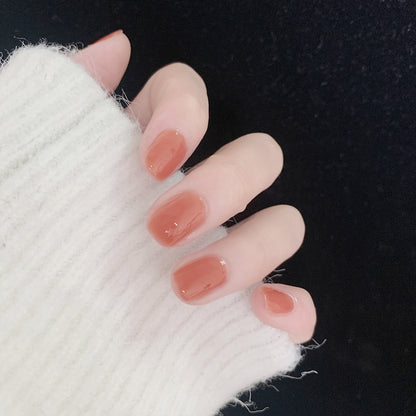 Cinnamon Nude Short Nail Patch Nail Patch Fake Nail press on nails Finished Removable Nail Patch｜365nails