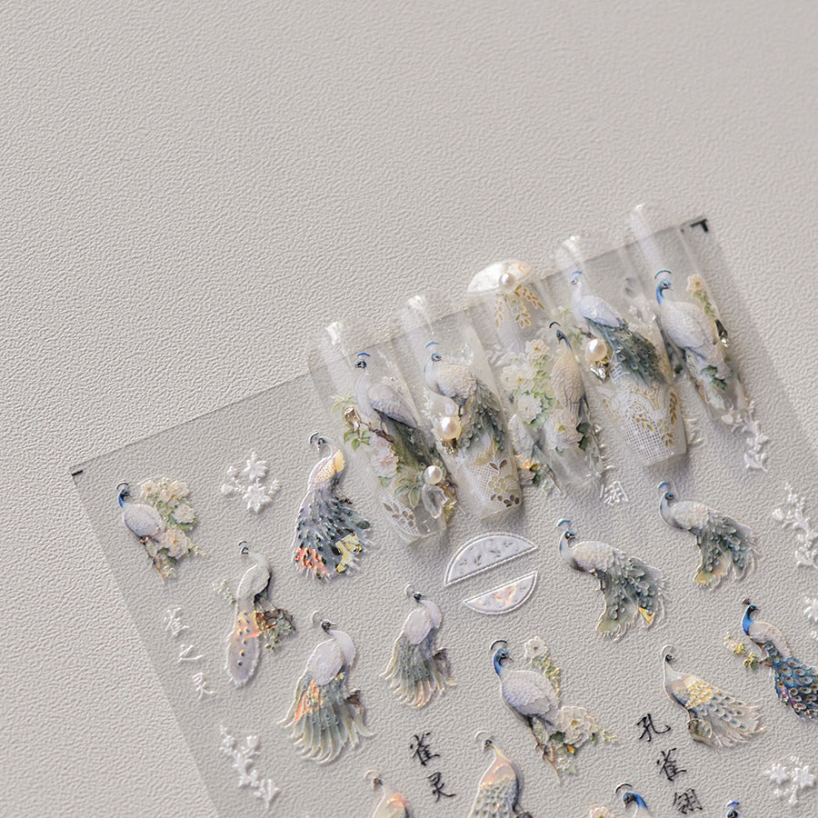365nails: "Iridescent Peacock Shell Sticker Set"