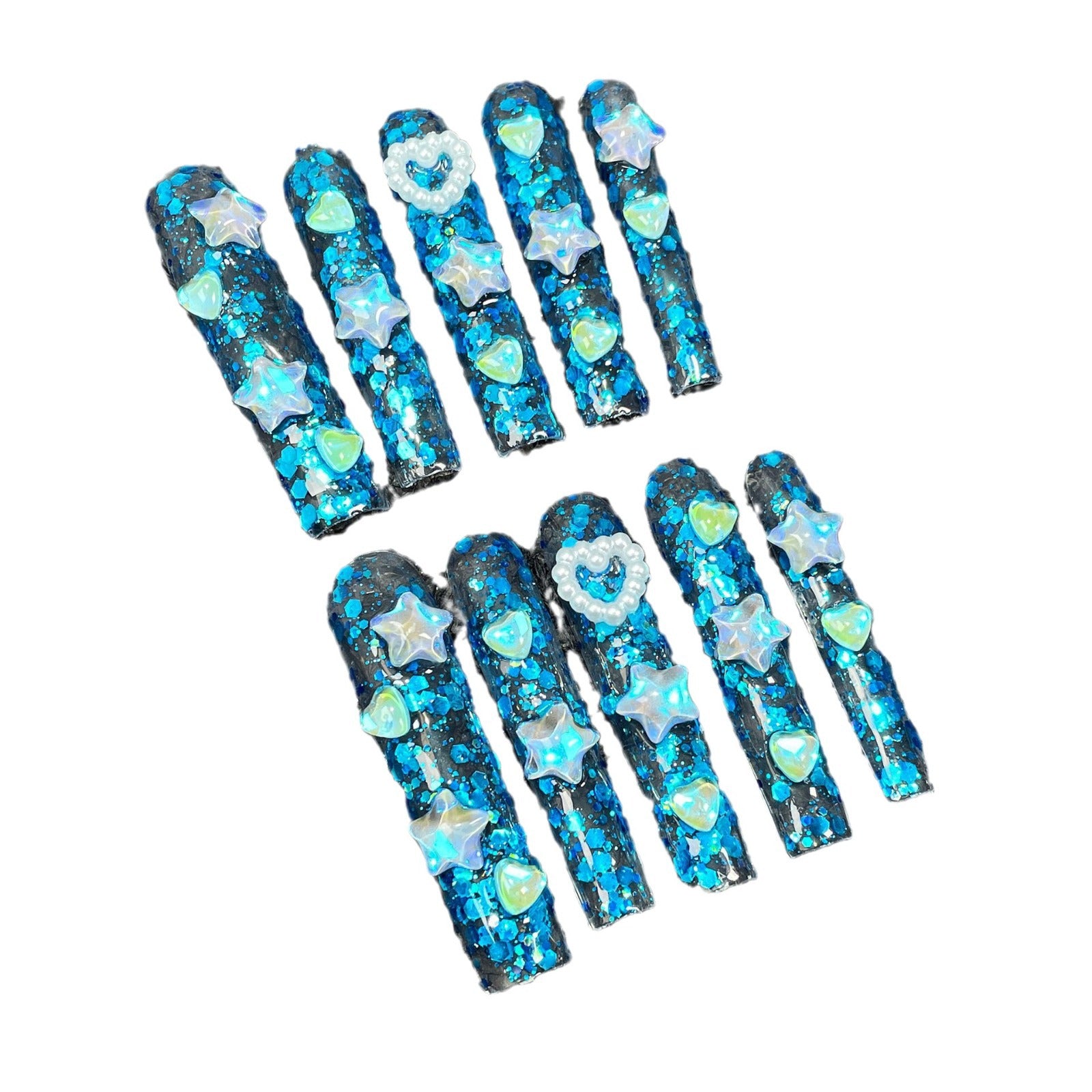 Estilo supr largo watr pip nail burst squ Hecho a mano ic a través de wholsal｜365nails