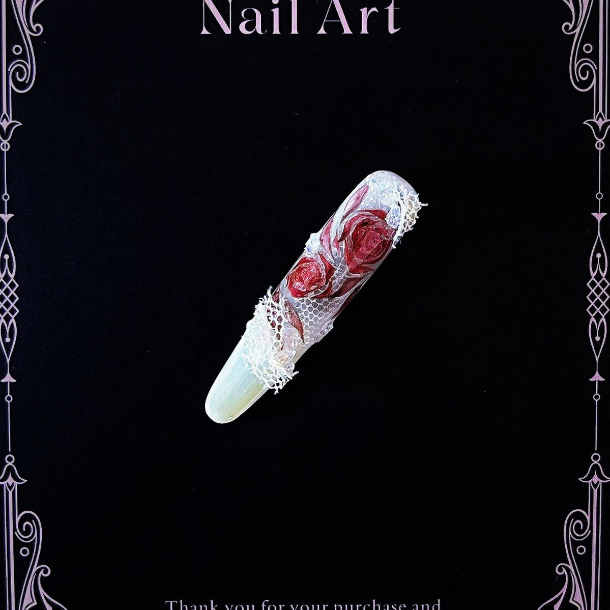 Blending gravel lace hand-painted four-finger quicksand hand-twisted piercing sweet style press on nail