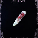 Blending gravel lace hand-painted four-finger quicksand hand-twisted piercing sweet style press on nail