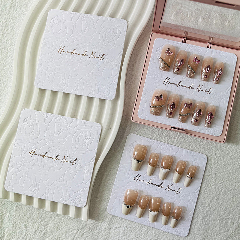 Embossed Cotton Paper Display Cards for Press On Nails (MOQ=50)