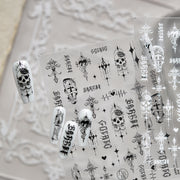 365nails: 고딕 해골 타투 엠보싱 세트 네일 아트 스티커