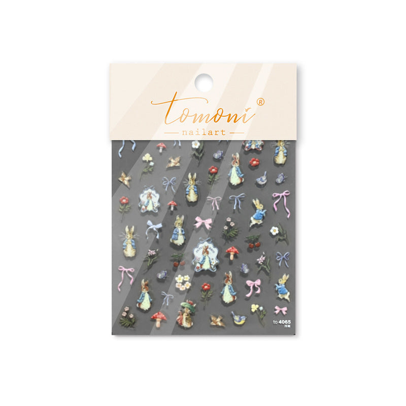 Peter Rabbit & Friends: "Storybook Garden" – 5D Embossed Nail Sticker