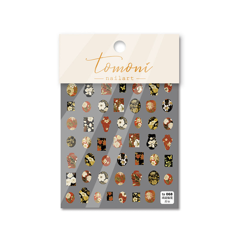 365nails: "vintage chrysanthemum oval embossed set" – Nail Art Stickers