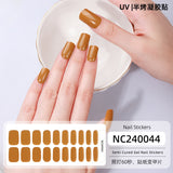 Semi-Cured Gel Nail Strips Pure Color Vibrant Multi-Shade Glossy Set (MOQ=3)