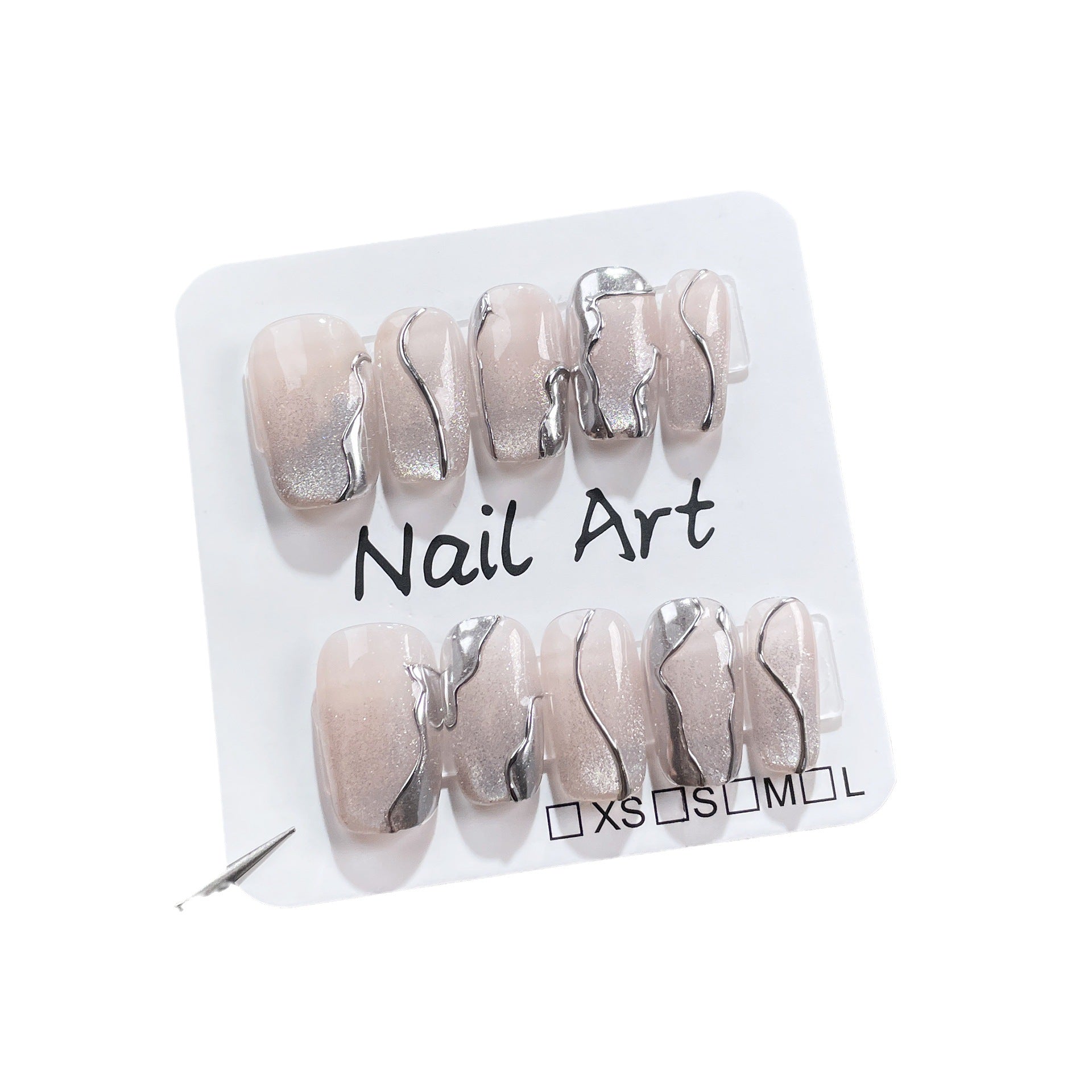 Handmade Press-on Nails spar cat eye irregular hook edge short  temperament ｜365nails