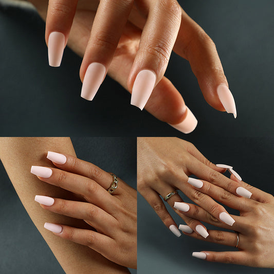 Press-on nails wholesale Solid color short ballet nail matte fake nail wholesale Nail art Press-on nails wholesale｜365nails