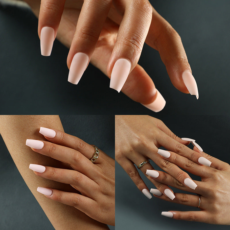 Press-on nails wholesale Solid color short ballet nail matte fake nail wholesale Nail art Press-on nails wholesale｜365nails