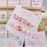 Cute Rainbow Cartoon Kids Press On Nails Mixed Collection