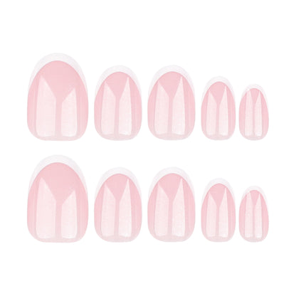 Classic French Wearable Nail Short Short Round Nail Art Naked Powder Wearable False Nails Removable Nail Products Wholesale｜365nails
