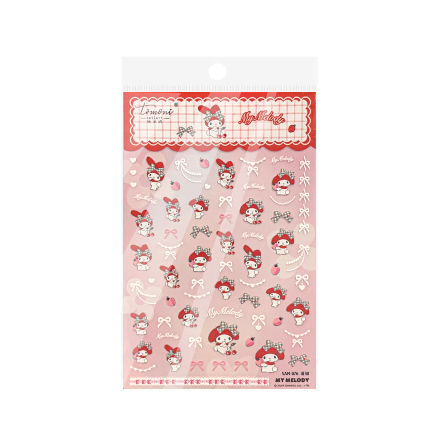 My Melody 與草莓：「甜美草莓」—3D 立體浮雕甲貼