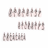 Pieza de uña de manicura con patrón de serpiente, pegatina de uña de punta larga, pieza de uña postiza ｜365nails