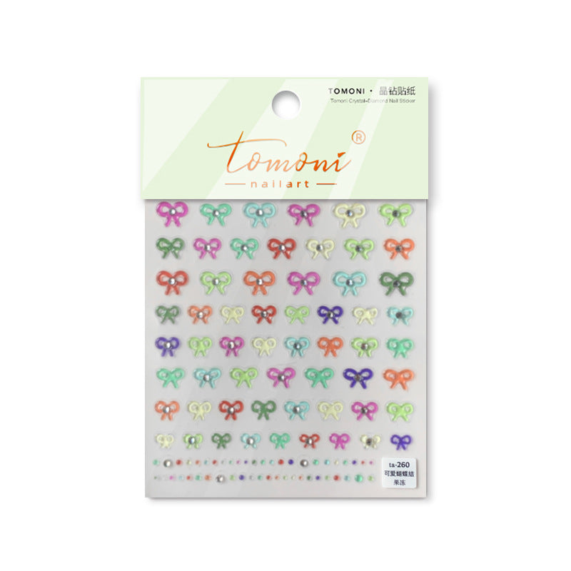Jelly Crystal Bows – Minimalist Nail Art Set