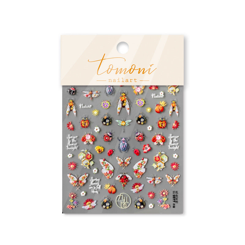 Holographic Butterfly Nail Stickers – 5D Embossed Shimmer Set