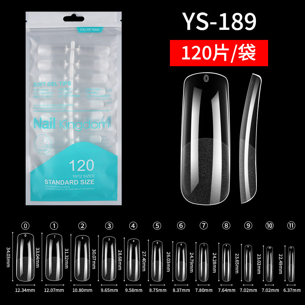 Nail Tips Free engraving and semi-matte press on nails pads 120 pieces, transparent and seamless fake nails in bags, fully attached to matte nail pads