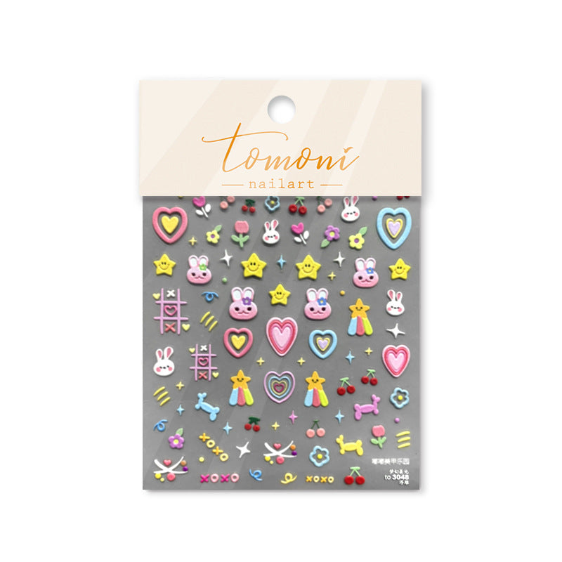 365nails: "Y2K Rainbow Flower Smile Face" – nail art stickers