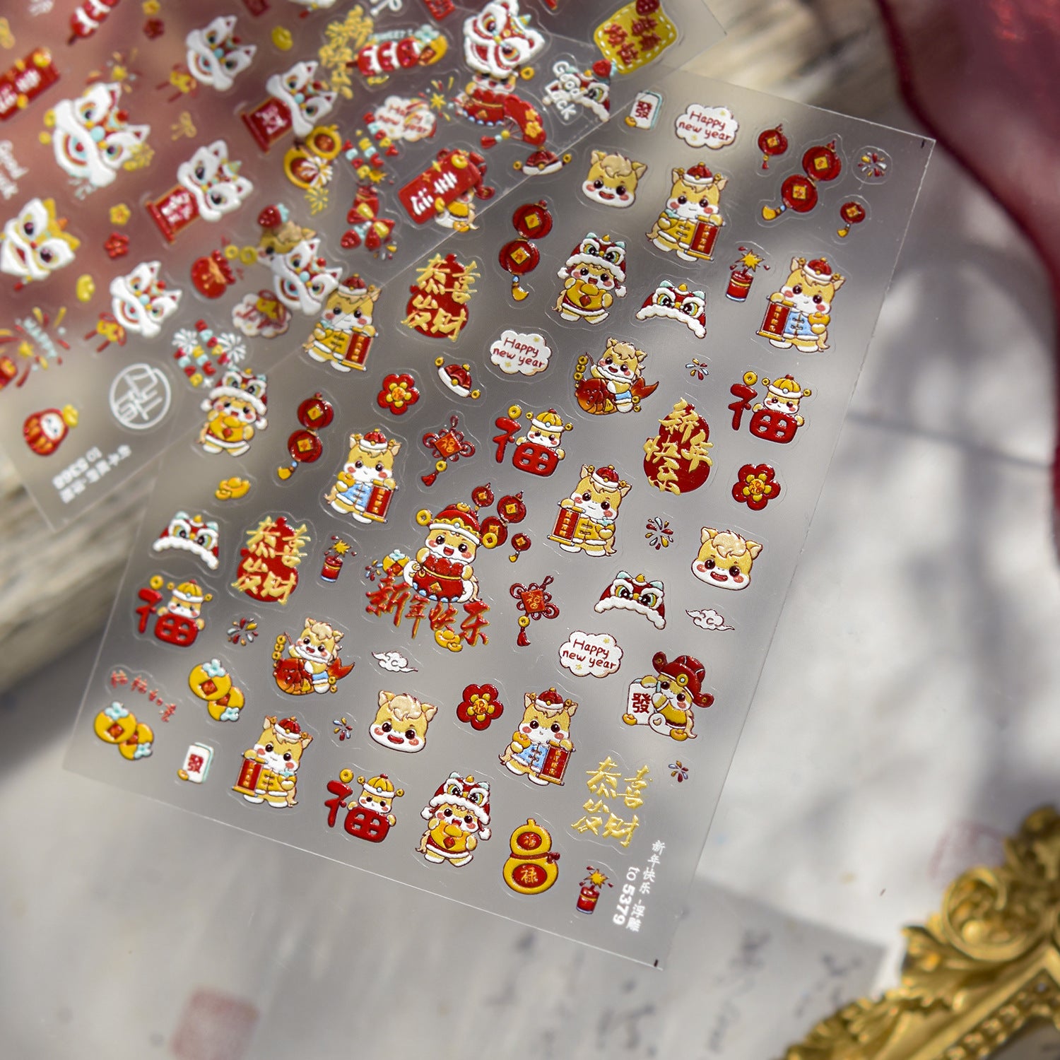 招財舞獅 — 喜慶新春美甲套組