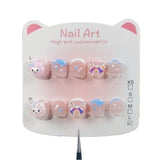Melody Pastel Cute Kids Press On Nails with Bow Stars