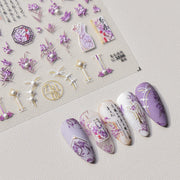 365nails: "Orchidée chinoise qipao cristal" – Autocollants pour ongles