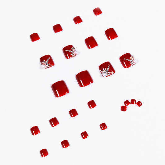 Summer Flash Diamond Press on nails Art Finished Fake Nail Nail Patch Nail Patch Toenail Patch Removable Nail｜365nails