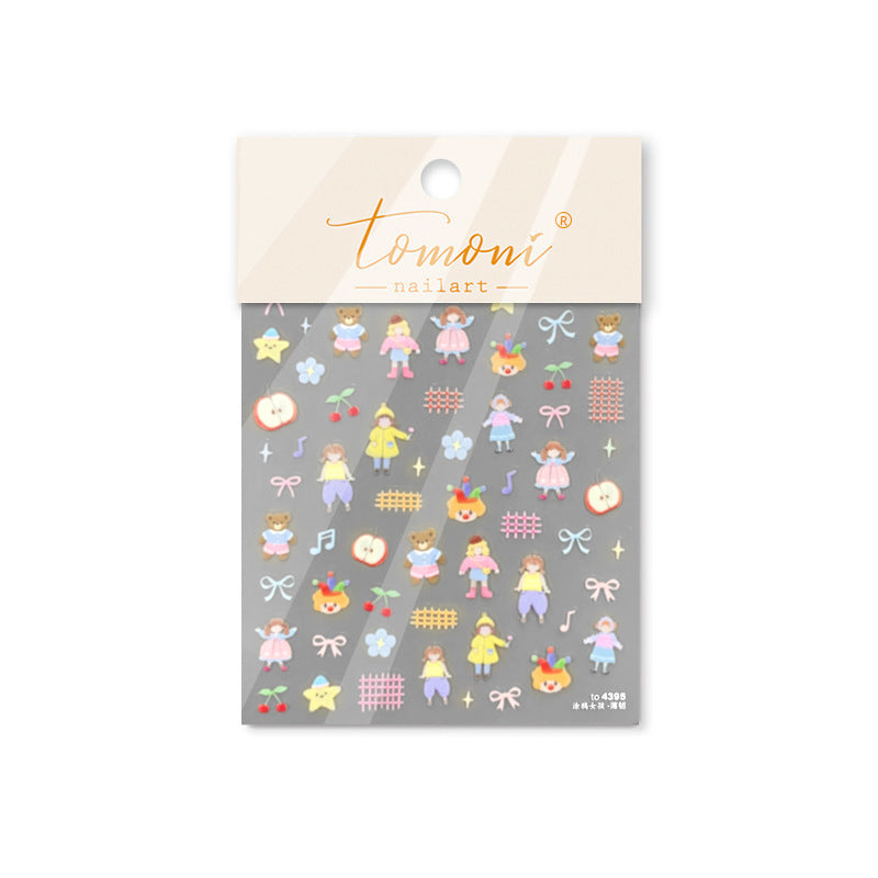 Pastel Starry Sky: "Dreamy Pastel Star Cluster" – 5D Embossed Nail Sticker