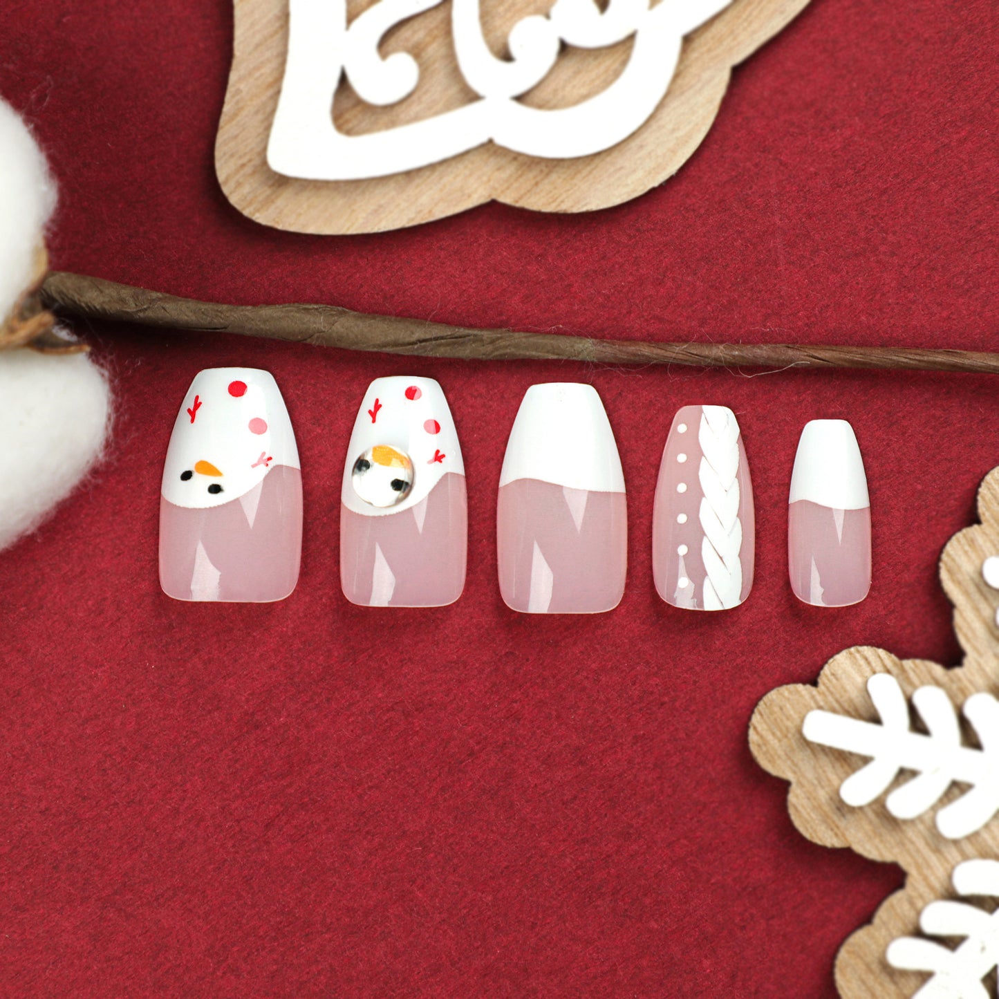Christmas Wear Nail Nail Sticker Fake Nail Advanced Patch Nail Nail Patch Removable Wear Nail Nail Wholesale｜365nails