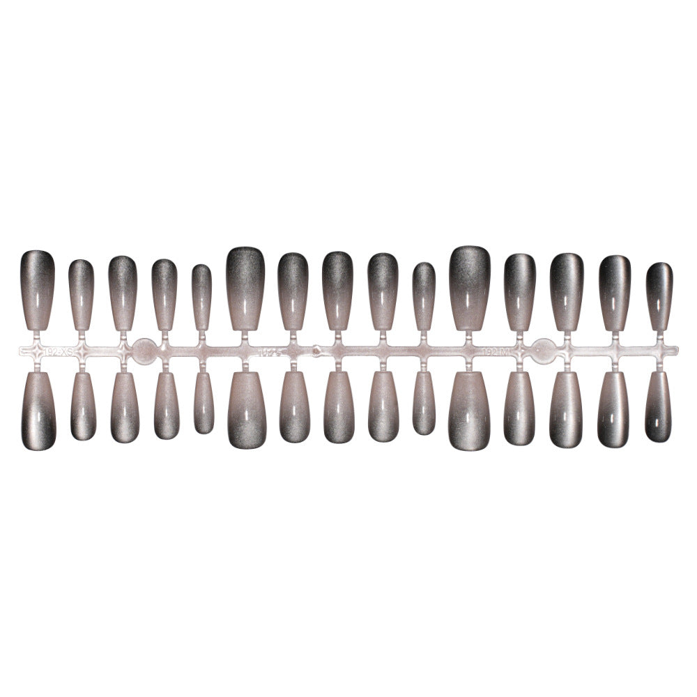 Nail Tips Gradual change cat eye press on nails, wearable fake nail removable sub-code bar prefabricated cat eye press on nails piece
