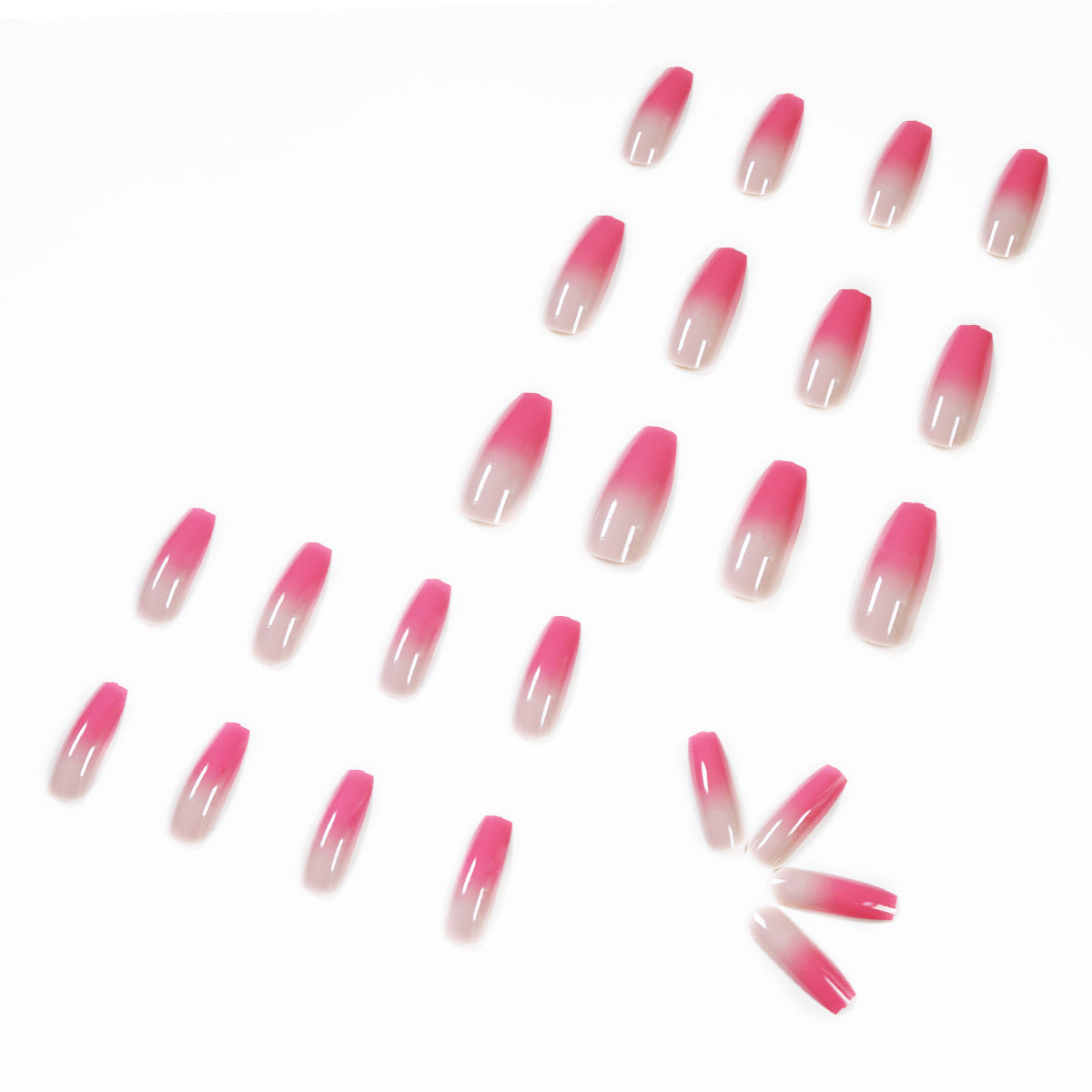 Berry color gradual change long ballet wear nail art finished fake nail nail art patch nail patch removable nail piece｜365nails
