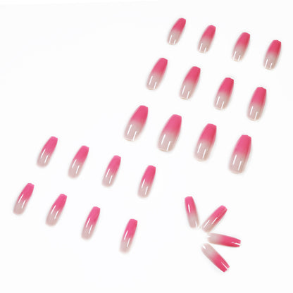 Berry color gradual change long ballet wear nail art finished fake nail nail art patch nail patch removable nail piece｜365nails