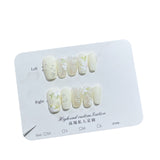 Pure handmade press-on nails relief camellia simple aurora fine flash nail patch wearable nail sticker wholesale｜365nails