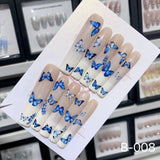 Extra Long 5.5cm Water Pipe Press-On Nails | Handmade Collection | Round Shape