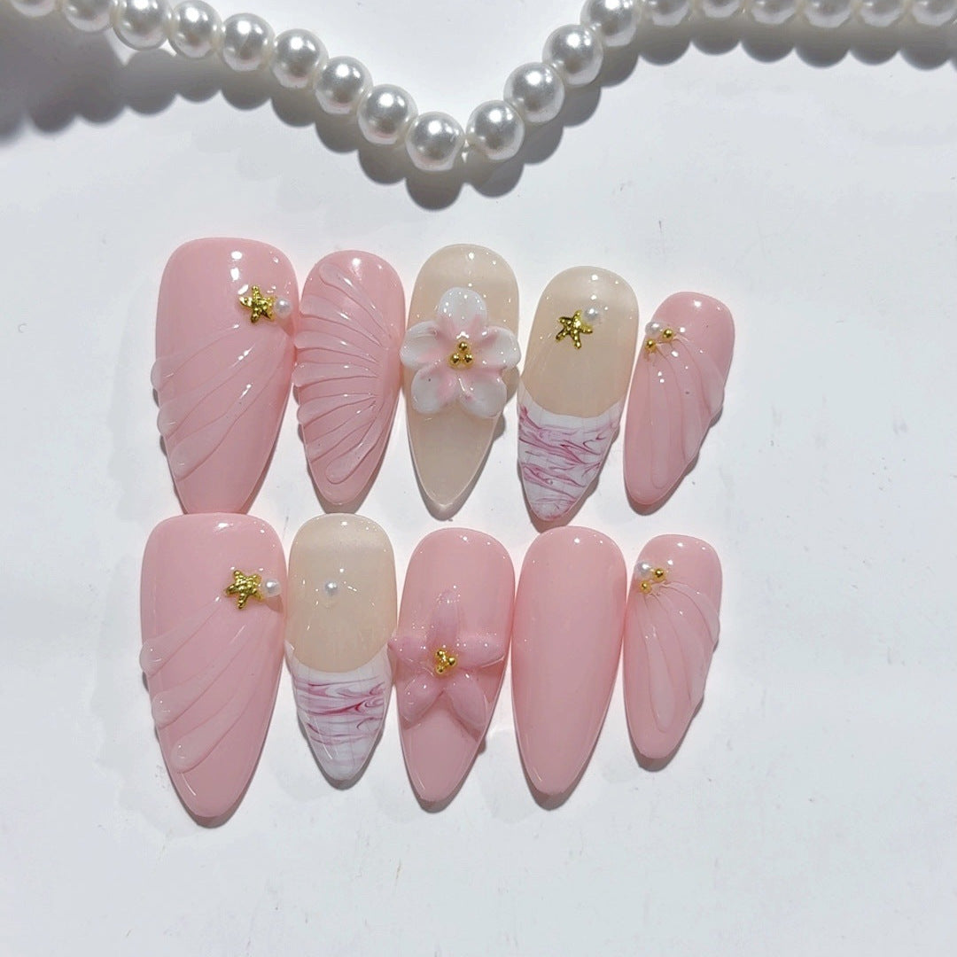Sakura Whisper: "Pétala de Cerejeira" – Unhas Postiças Amêndoas