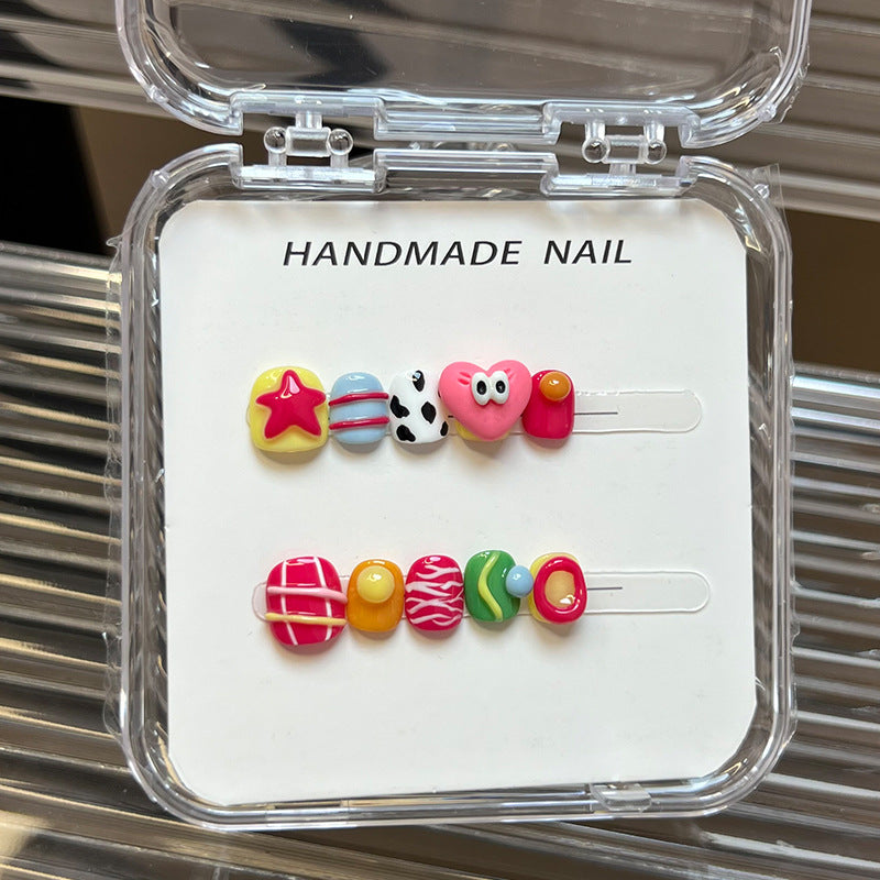 Sweet Cartoon Candy Kids Press On Nails Assorted Set