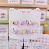 Bursting Butterfly Stars Cute Kids Press On Nails Set