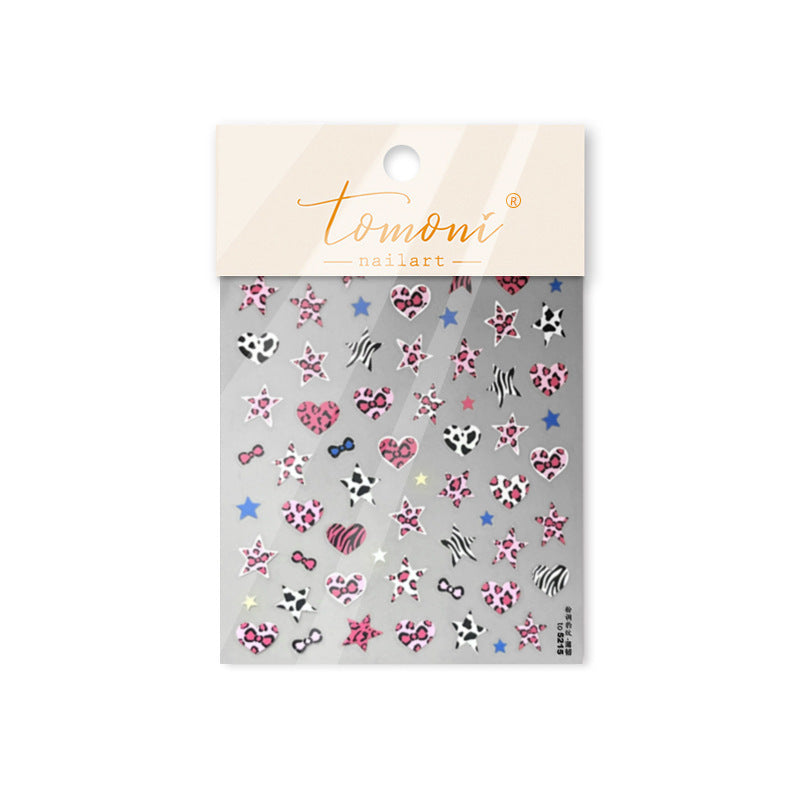 Wild Animal Print: "Safari Star" – 3D Embossed Nail Sticker
