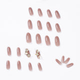 Uñas postizas con diseño de mariposa nude en color rosa oscuro | 365nails